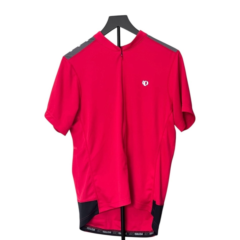 Pearl‎ Izumi Cycling Jersey Men Large Argyle Short Sleeve Half Zip Red Color
